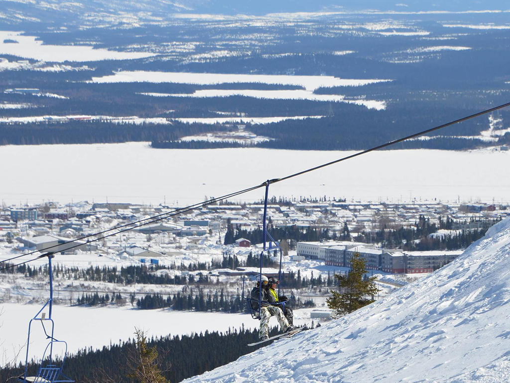 Smokey's Chair Lift with Beautiful Labrador City in the Background